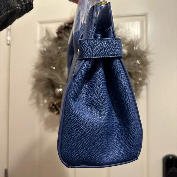 Bebe Galaxy Blue Evie Satchel with Gold Details - Picture 6 of 7